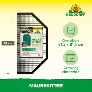 Neudorff Mäusegitter für Thermokomposter, schwarzes Kunststoffgitter zum Schutz vor Nagetieren.