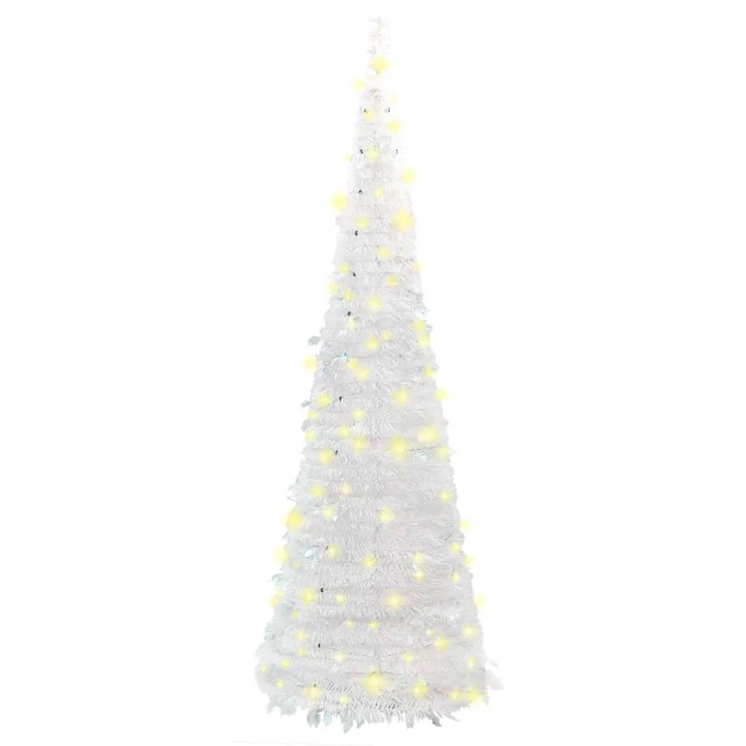 vidaXL Pop-Up-Weihnachtsbaum Künstlich 150 LEDs Weiß 180 cm 357754