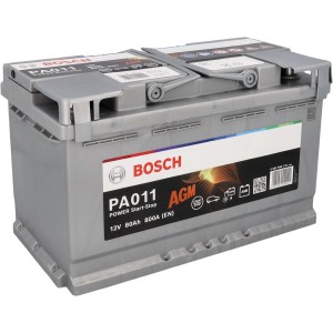 Bosch PowerLine AGM Autobatterie, 80Ah/800A, für Start-Stopp-Systeme.