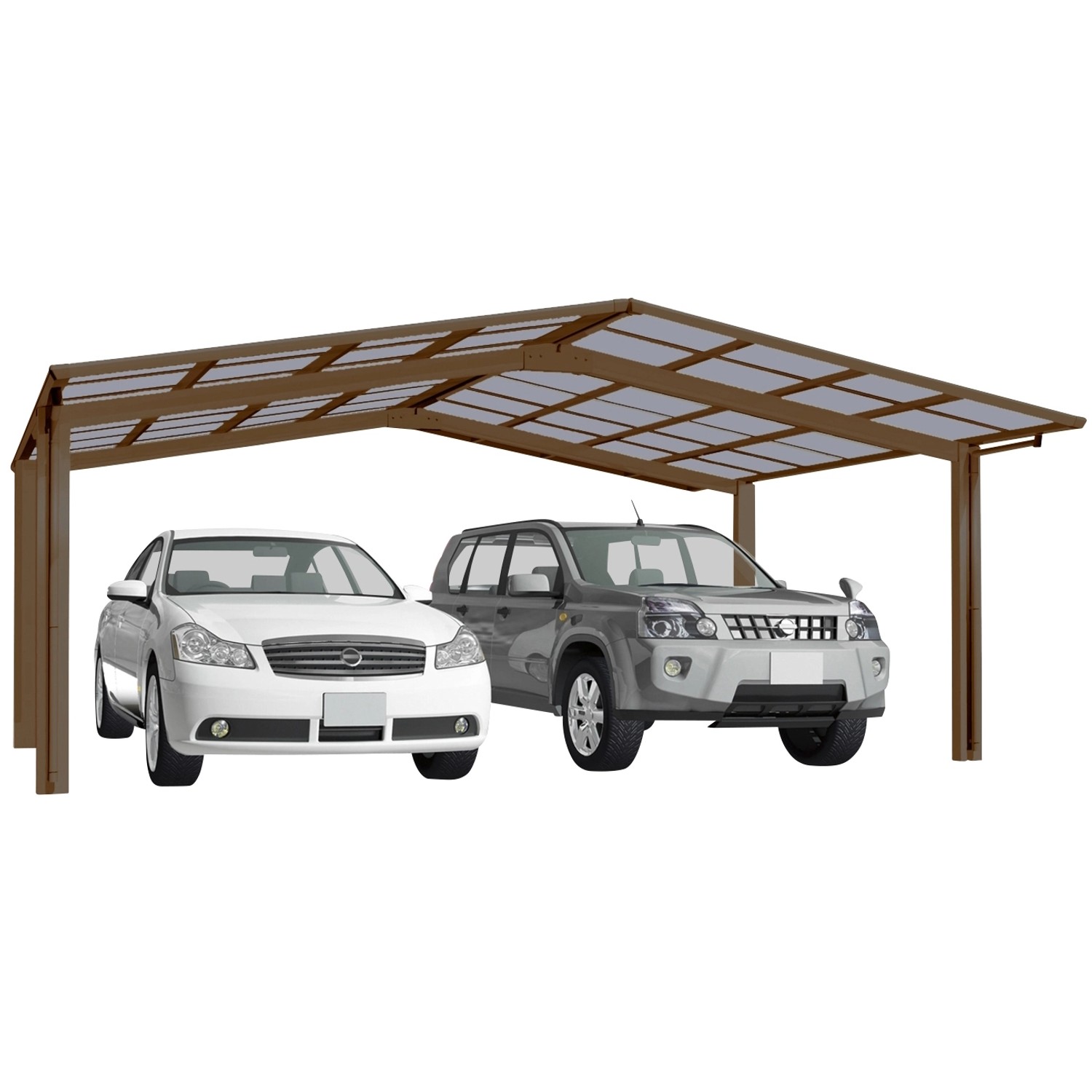 Ximax Alu Doppelcarport Linea Typ 80 Bronze 546 x 495 cm Sonderfertigung