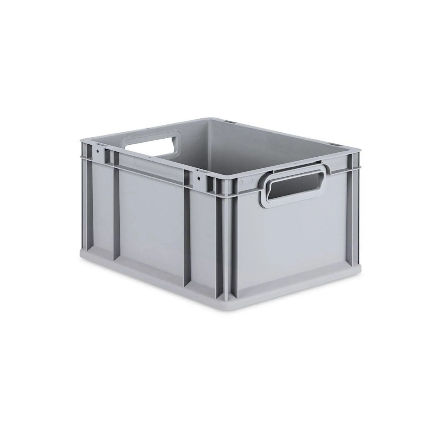 Graue PROREGAL Eurobox NextGen, 20 Liter, mit Griffen. Aufbewahrungsbox für Lager und Werkstatt.