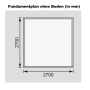 Fundamentplan des Karibu Holz-Gartenhauses Tyka, 270x270 cm, ohne Boden.