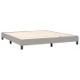Hellgraues vidaXL Boxspringbett 180x200 cm mit Lattenrost und schwarzen Füßen.