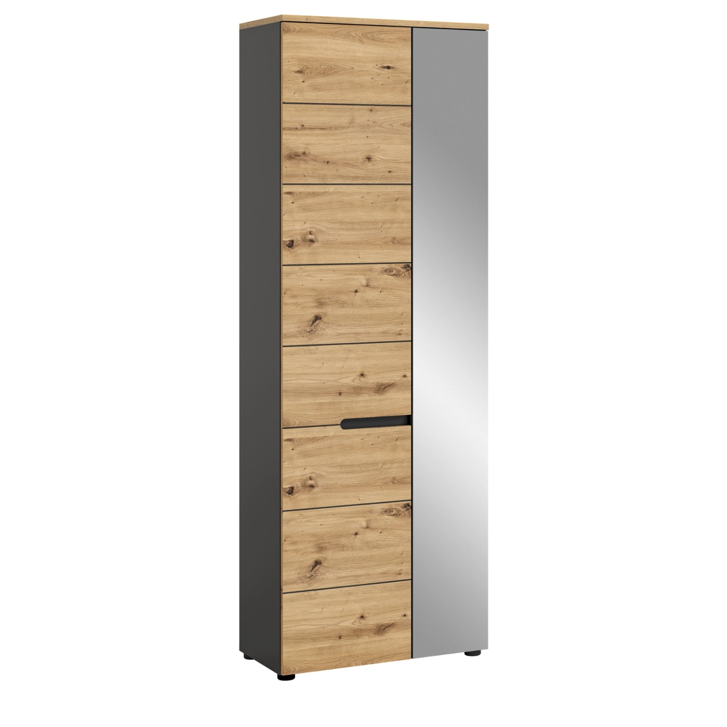 Inn.Furn Garderobenschrank Eiche Grau 65 cm mit Soft-Close Cooper günstig online kaufen