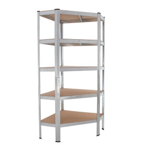 TRUTZHOLM Eckregal, Teil des 3-teiligen Regalsystems, mit 5 Böden. Ideal für Garage, Keller oder Lager.