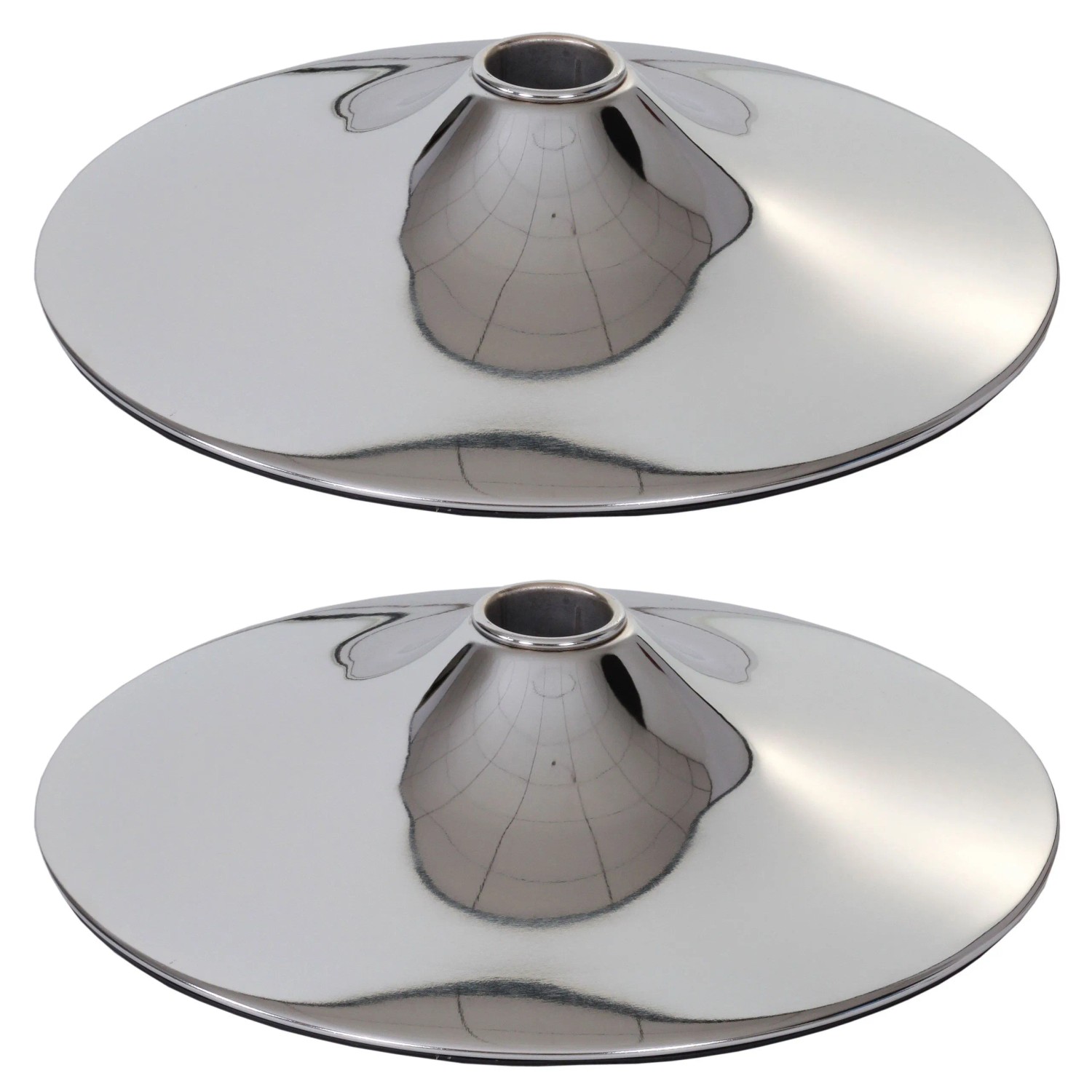 MCW 2er-Set Fußteller Chrom Ø 41cm