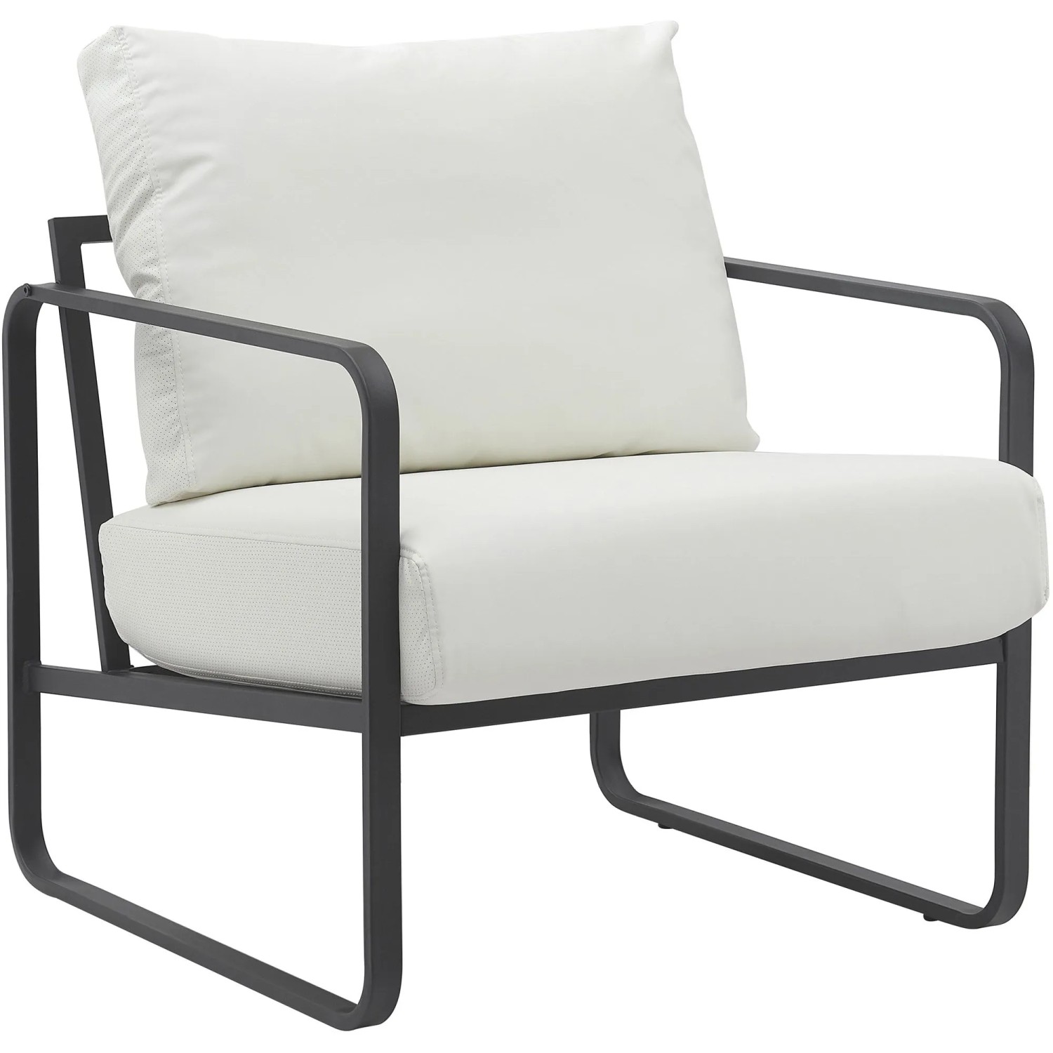 DELUKE Lounger Sessel JAKART Kunstleder Weiß 70x74x82cm Loungesessel Wohnzimmer Bequem Clubsessel Sessel Hotel