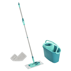 Leifheit Clean-Set Twist M Ergo MicroDuo mit Eimer und Staubwischer, 5-teilig, türkis.