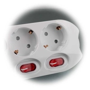 ChiliTec Tischsteckdose mit Einzelschaltung 3-fach Weiß