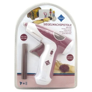 Pebaro Siegelwachspistole Set mit 3 Siegelsticks, kabellos und mit Licht.
