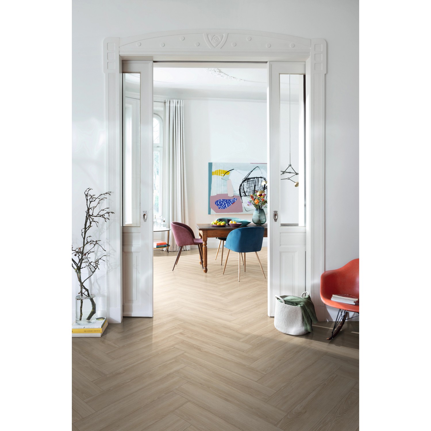 Egger NatureSense Herringbone Laminat 8 mm Beige_5