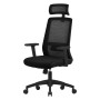 Ergonomischer, schwarzer ML-Design Bürostuhl mit Mesh-Gewebe und verstellbarer Kopfstütze.