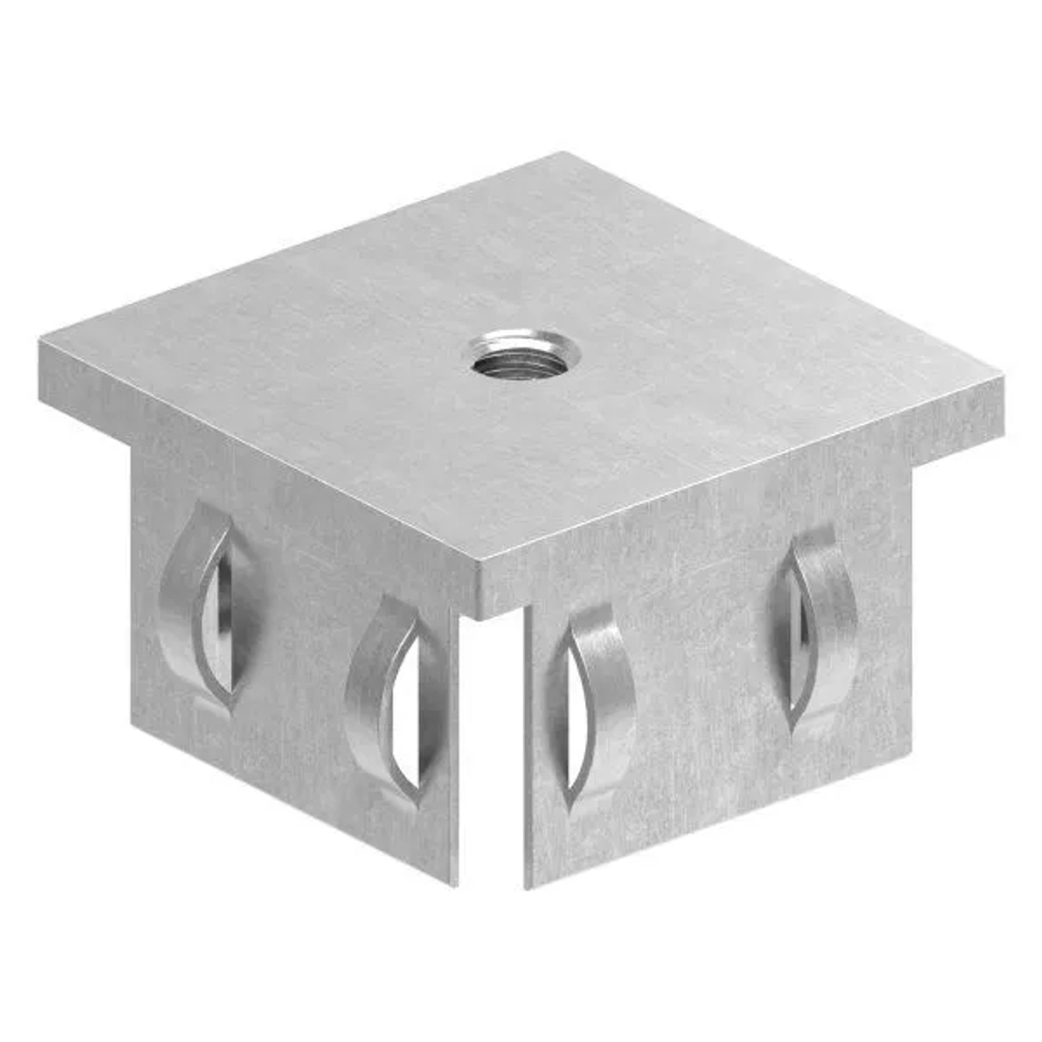 FeNau Stahlstopfen Flach Mit M8 Für Rohr 50x50x2,0-3,0 mm Stahl S235JR Roh