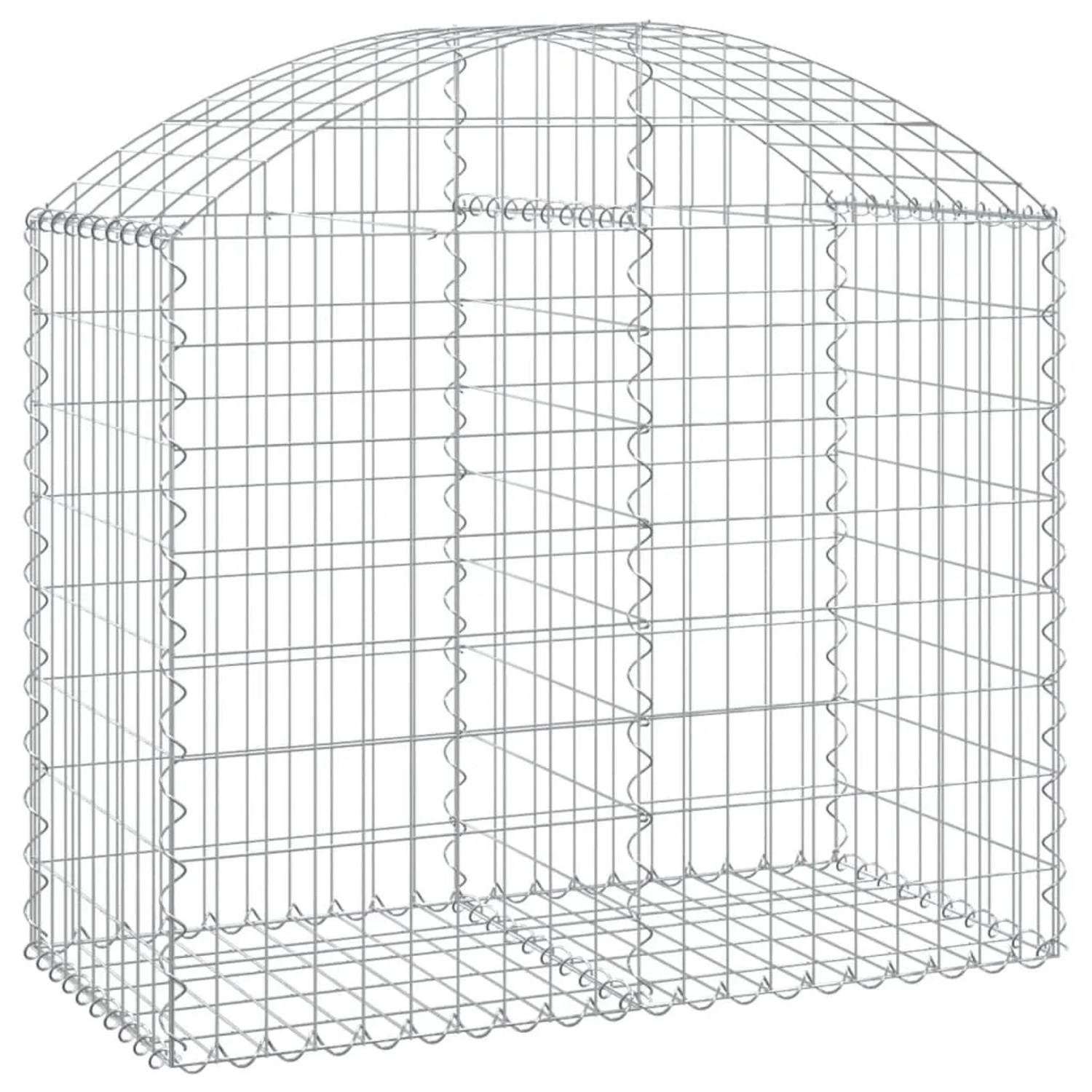 vidaXL Gabione mit Hochbogen 100x50x80/100 cm Verzinktes Eisen 153434