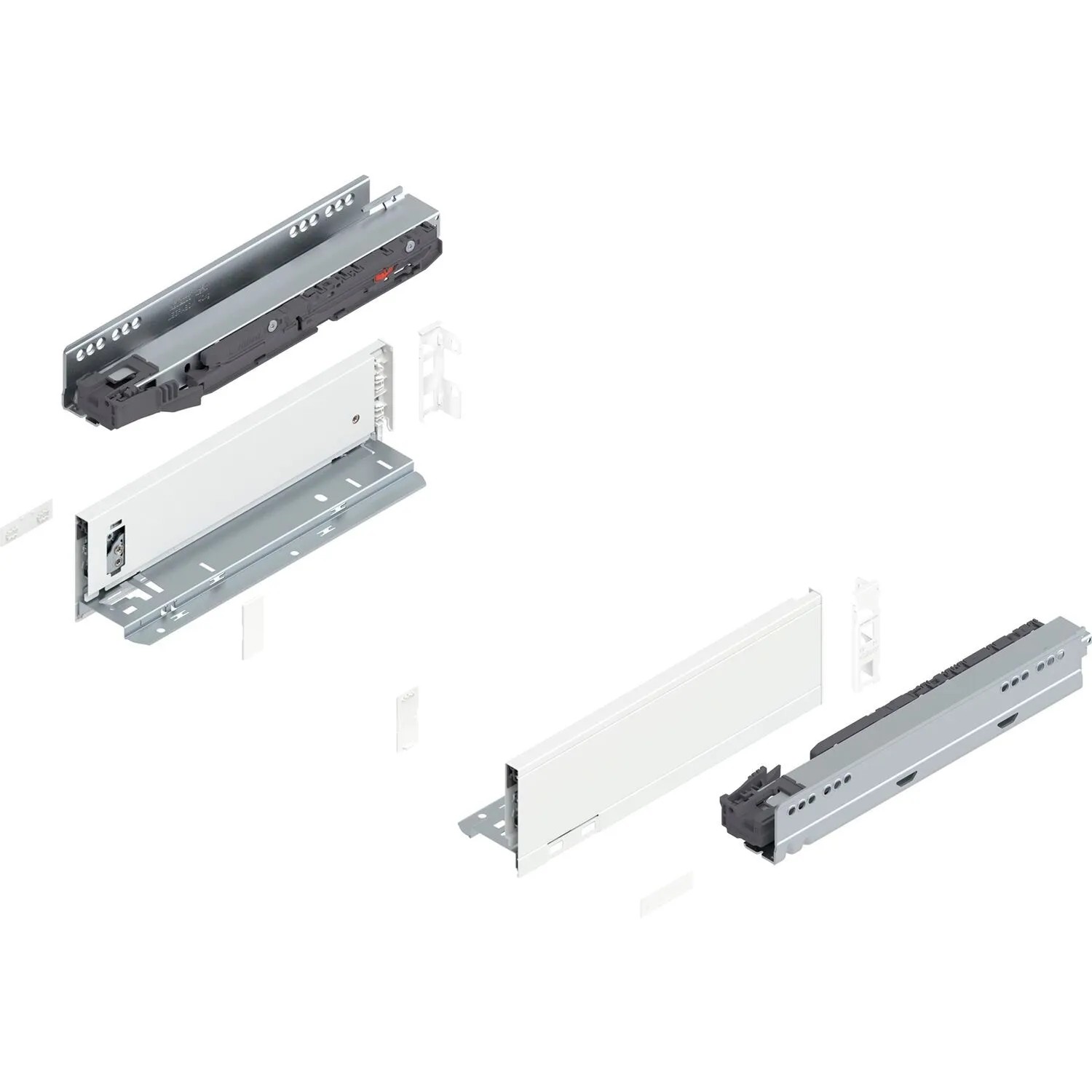 Blum Legrabox Pure Set Höhe M Tip-On Vollauszug 300 mm 40 kg Seidenweiß 1 Paar