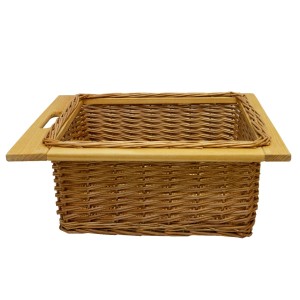 Ausziehbarer Schrankkorb aus Weide, braun, für 500mm Schränke. Ideal für Buffetschränke.