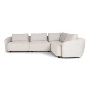 Beiges ebuy24 Bergen Ecksofa, wendbar, mit weichen Kissen. Gemütliches Sofa für Wohnzimmer.