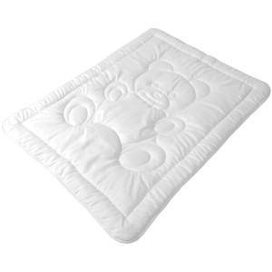 Weißes Bestlivings Betten Set Kinder (40x60 & 100x135 cm) mit Bärchen-Steppung.