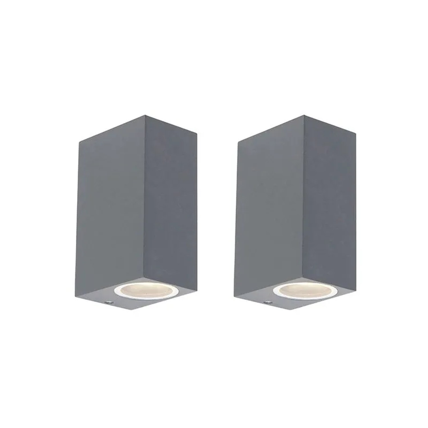 QAZQA Set mit 2 Modernen Wandleuchten Anthrazit IP44 Baleno II