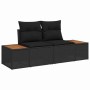 vidaXL Garten Essgruppe, 5-teilig, schwarz-braun, mit Polyrattan, Stahl und Akazienholz.