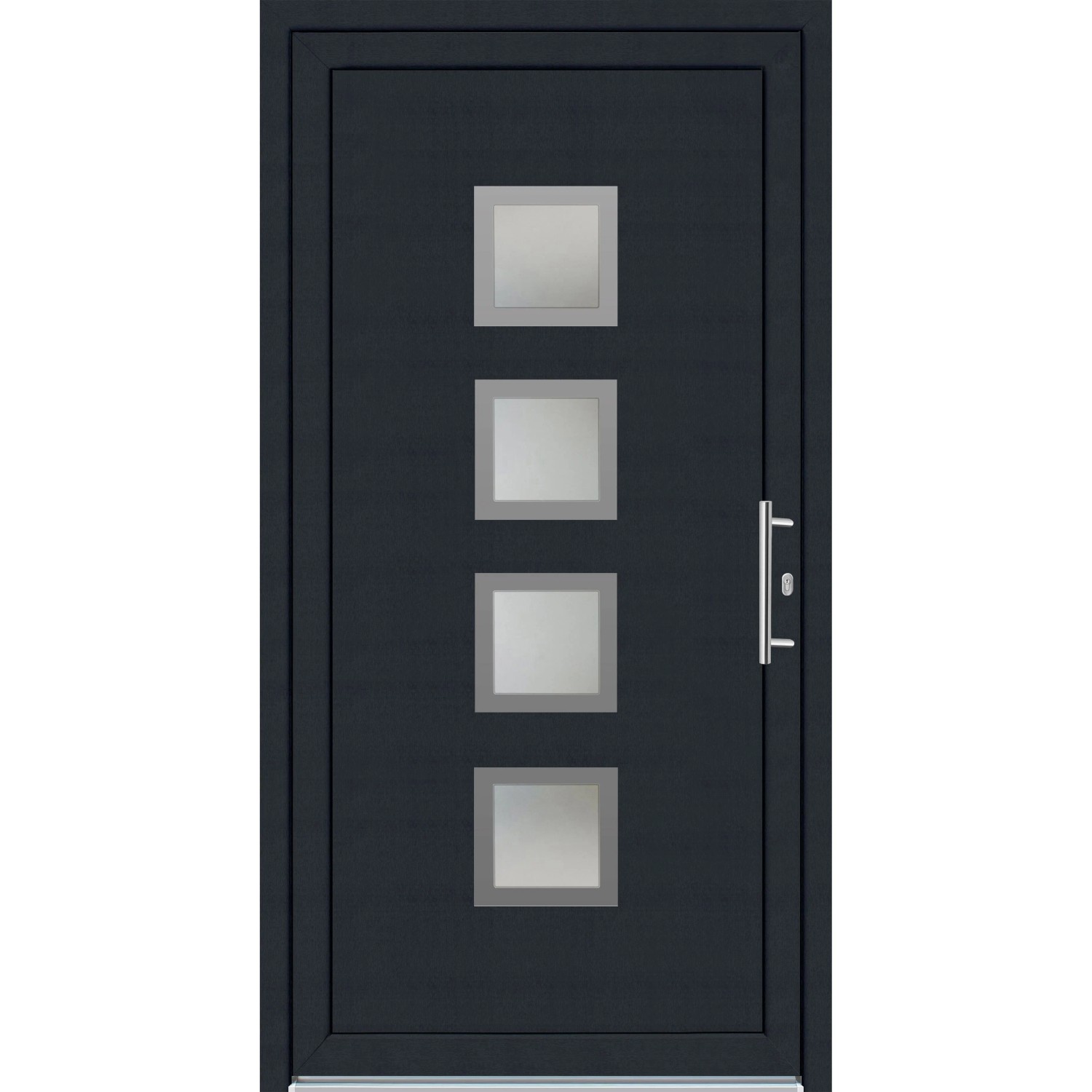 Panto Kunststoff-Haustür K025 Weiß-Anthrazit 100 cm x 200 cm DIN R