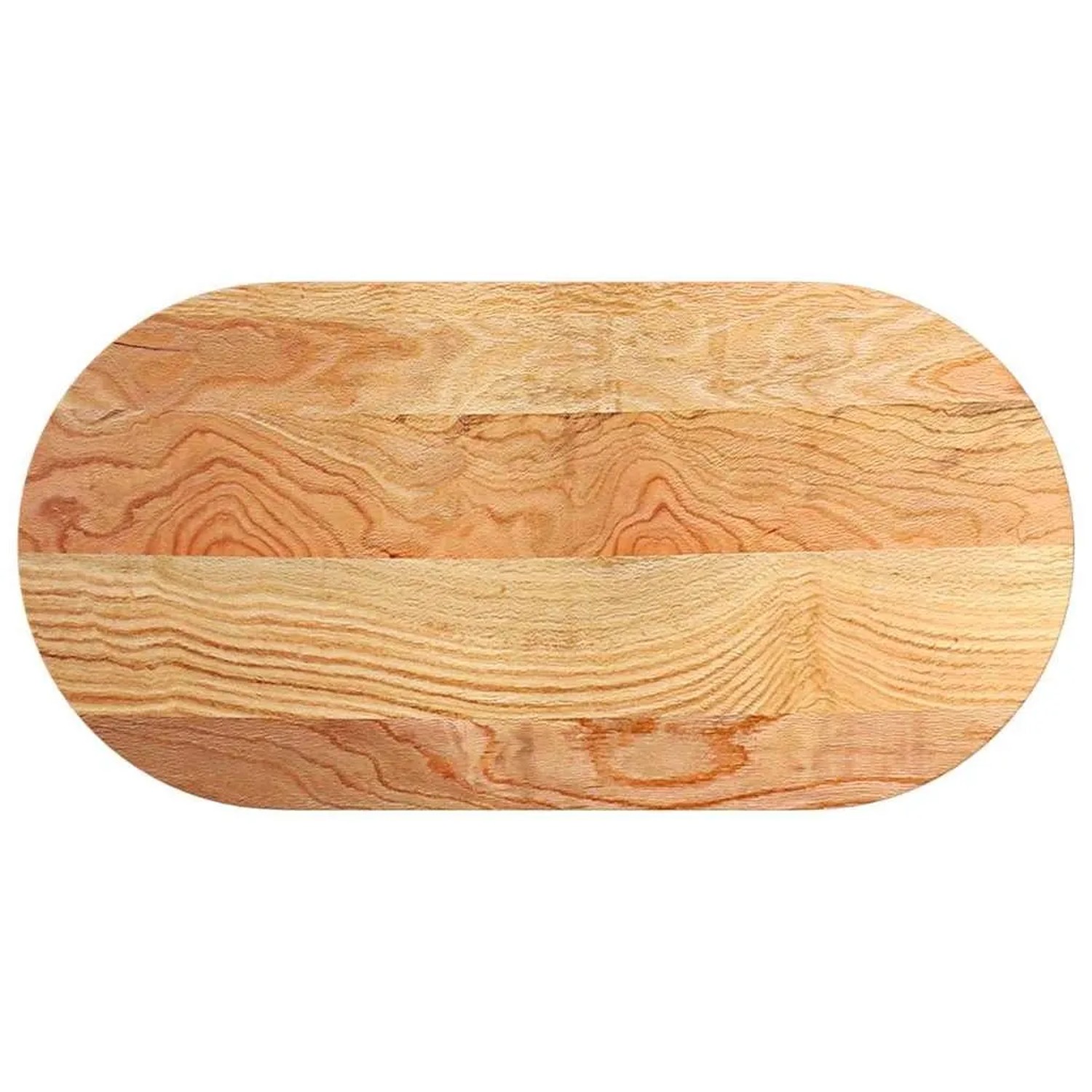 vidaXL Tischplatte Hellbraun 100x50x2 cm Massivholz Eiche Oval 4009070