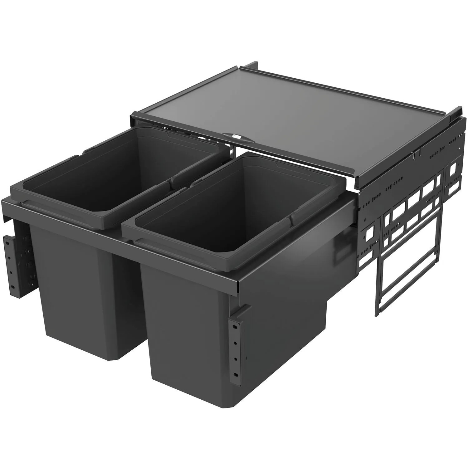 Vauth-Sagel Abfalltrennsystem Envi Space Korpusbreite 600 mm 2x22, Lava