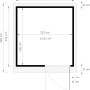 Grundriss Gartenhaus Bertilo Pentus 2 Office, 234x226 cm, mit Maßangaben.