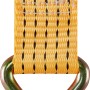 Gelber Zurrgurt mit Haken und Ratsche, 5 cm breit, zur Ladungssicherung.