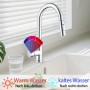 AICA Säulenbrause-Wasserhahn Chrom Zwei Wasserauslassmodi Küche Mischbatterie Ausziehbar 360° Drehbar Einhand-Spültischarmatur Bad Küchenarmatur_5