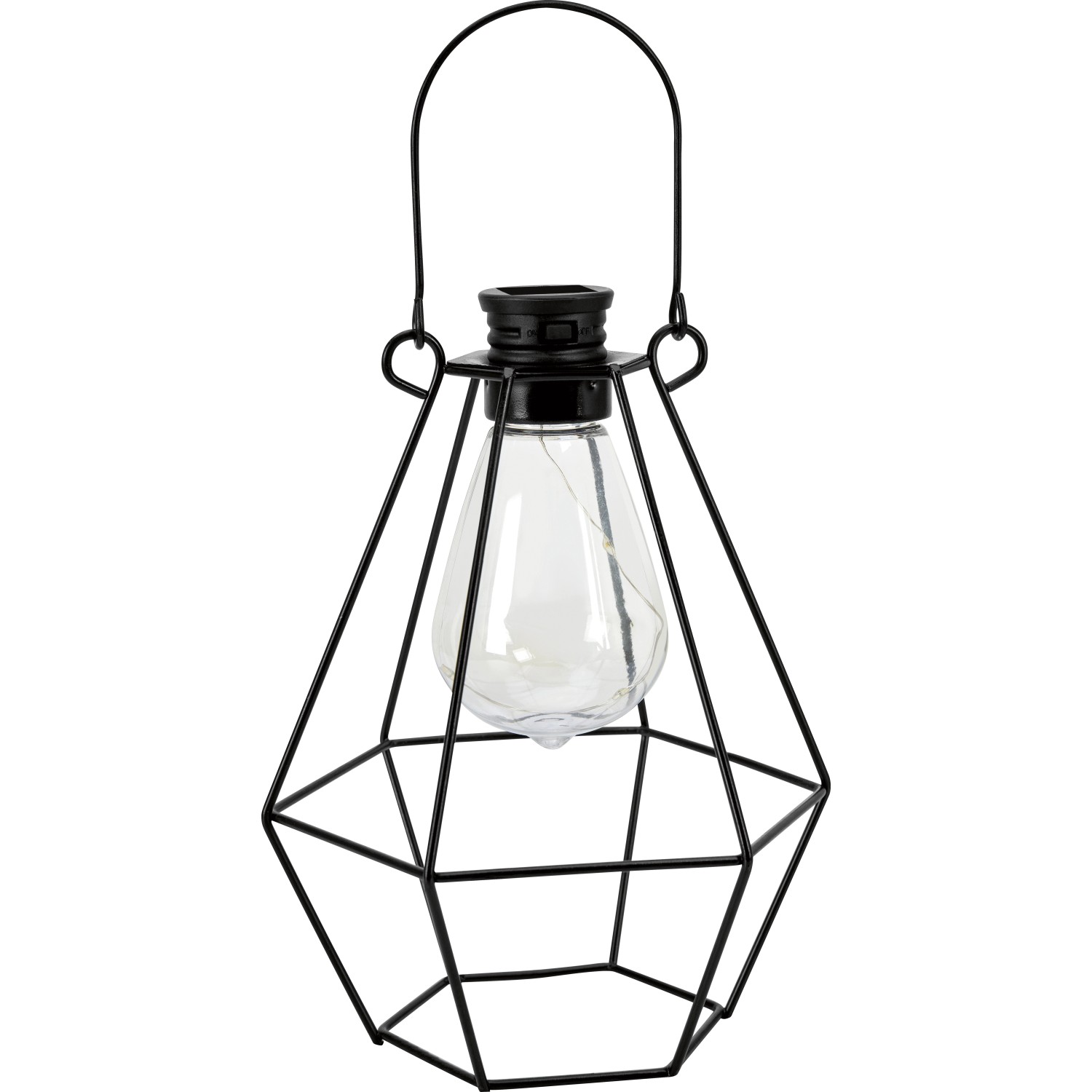 LED Solar-Laterne Metall 11,9 cm x 8,6 cm x 17 cm Schwarz günstig online kaufen
