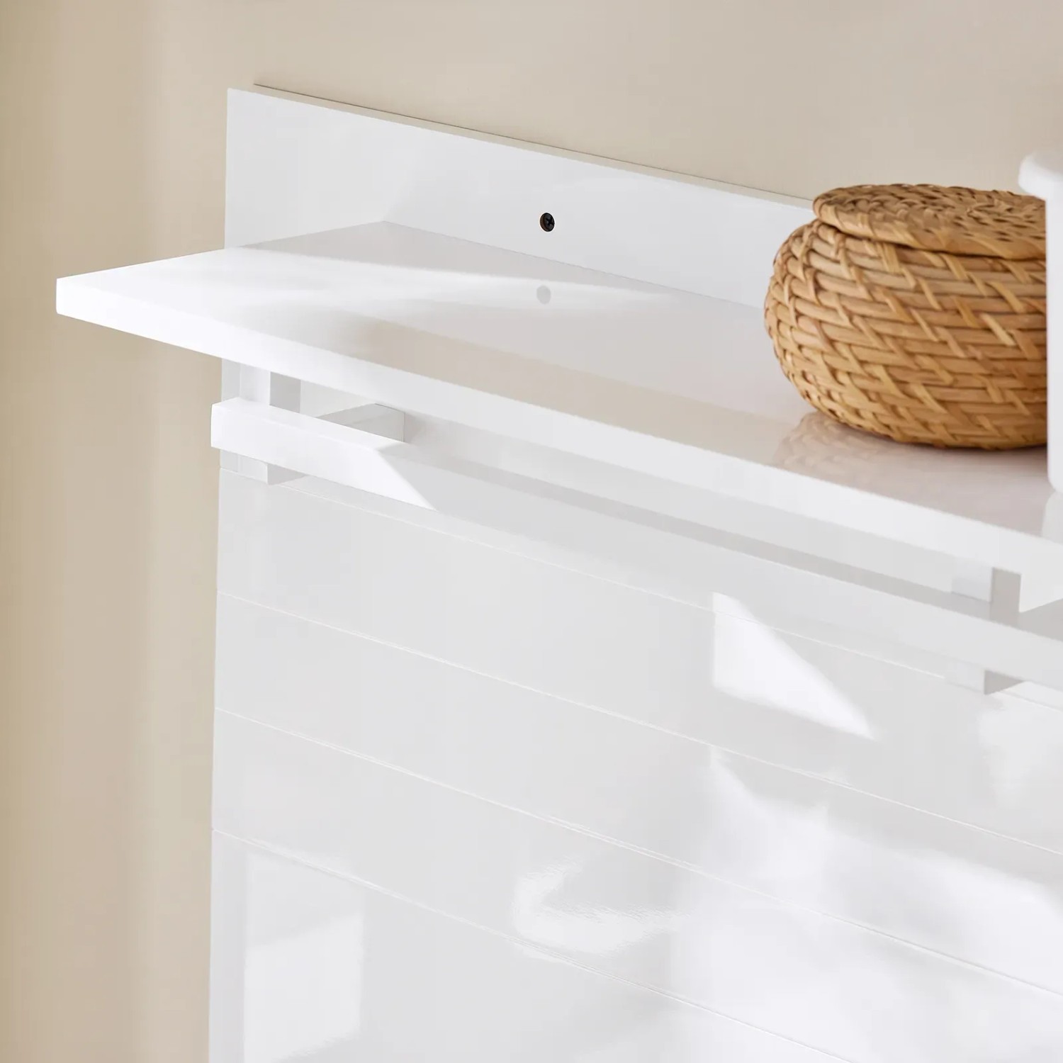 SoBuy Wandgarderobe Garderobenleiste mit Regal und Haken Garderobenpaneel für Flur FHK36-W_7