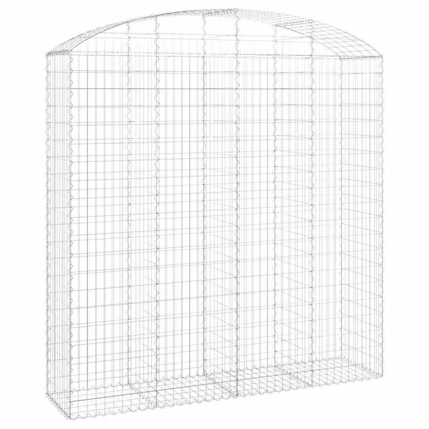 vidaXL Gabione mit Hochbogen 200x50x200/220 cm Verzinktes Eisen 153480