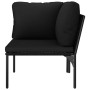 Schwarzes vidaXL Garten Lounge Set Eckteil mit Auflagen aus PVC.