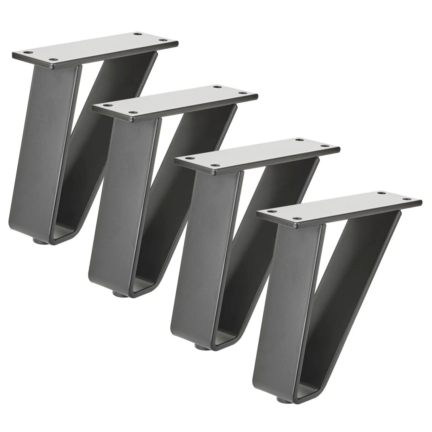 SOTECH 4 Stück Möbelfuß TANGO 128,5 mm Schwarz Matt