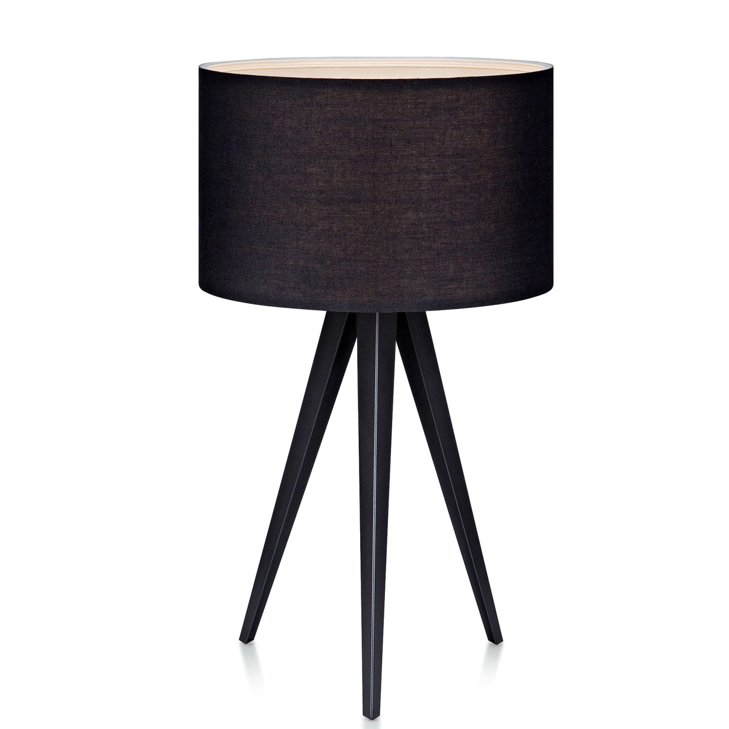 Teamson Home Romanza Modern Tripod Tischlampe mit Schwarzem Schirm