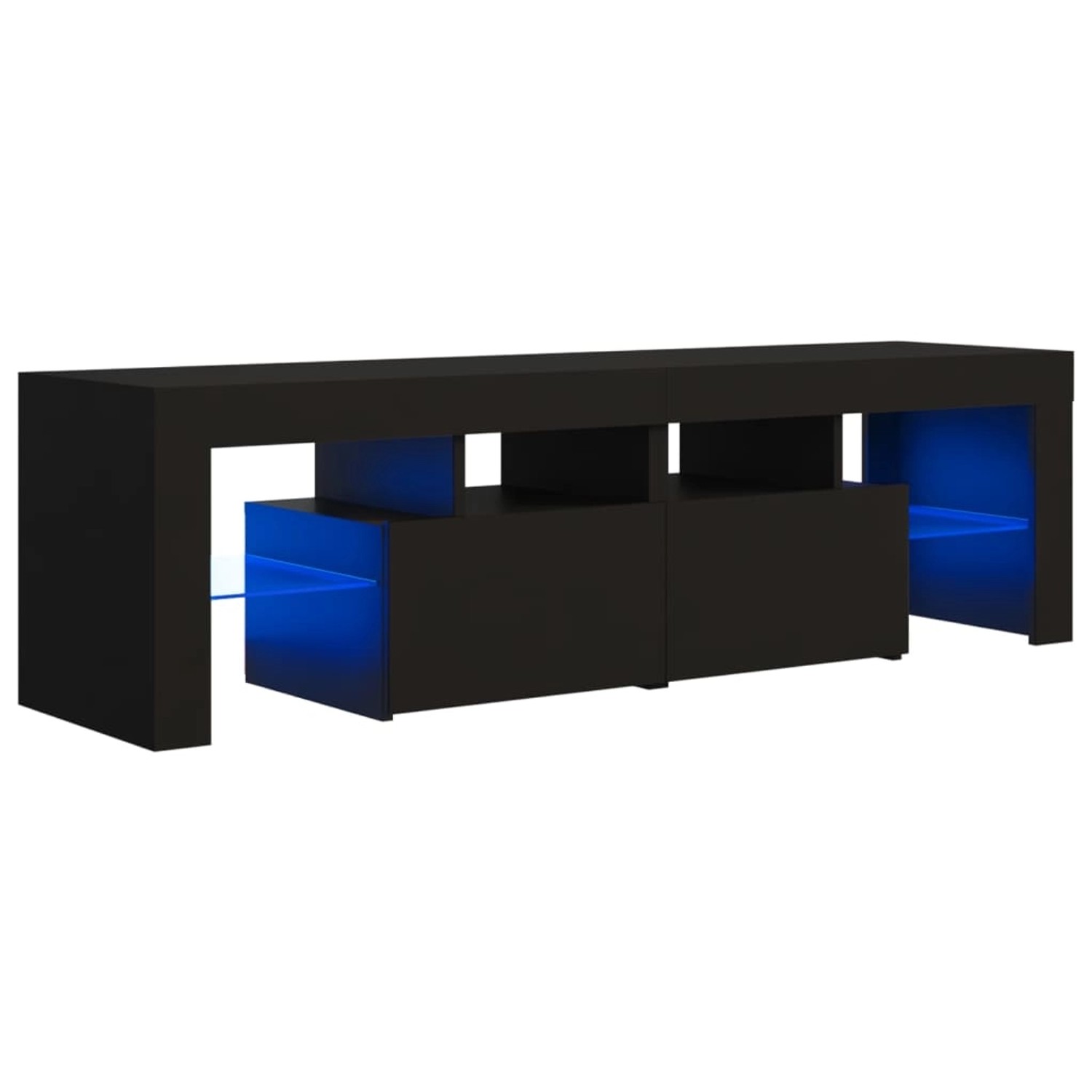 vidaXL TV-Schrank TV-Schrank mit LED Leuchten Schwarz 140x35x40 cm Lowboard günstig online kaufen