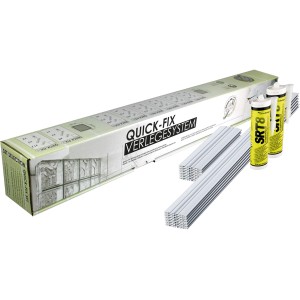 Quick-Fix Verlegesystem für 9 Glassteine (30x30x10cm) mit Profilen und Kleber.