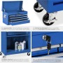 Tectake Werkzeugwagen  8 Kugelgelagerte Schubladen Mit Antirutschmatten Belastbarkeit 150 kg  69 x 33 x 110 cm Blau_4
