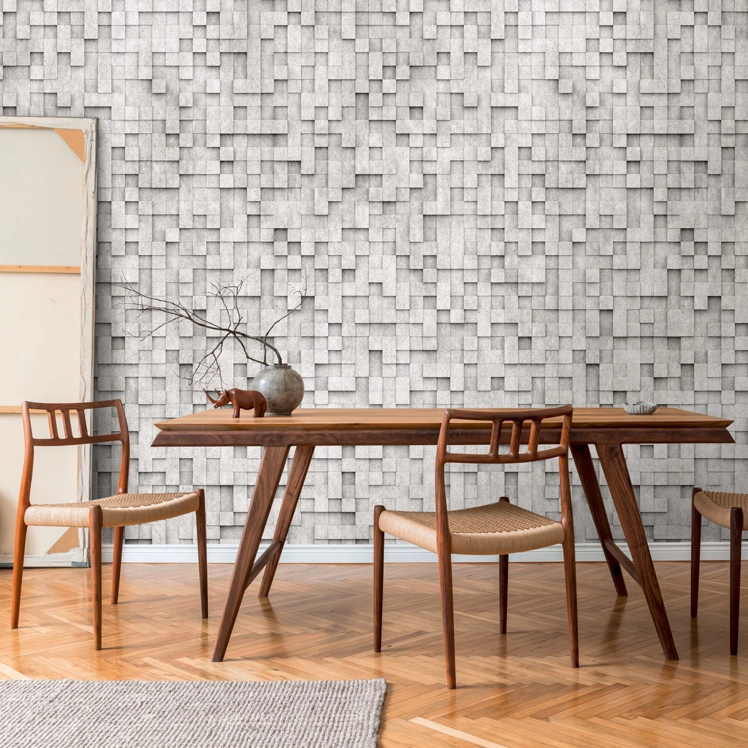 PROFHOME 398431-GU Fototapete Mosaik Matt Grau staub-Grau 1,59 m x 2,8 m 0, günstig online kaufen