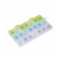 Relaxdays Tablettenbox Kunststoff Transparent Bunt 7 Tage 3 Fächer 2,5 cm x 21,5 cm x 12 cm 90 g