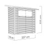 Bertilo Gerätehaus Pent Modern 1, Natur, 208x103 cm, aus FSC®-zertifiziertem Holz.