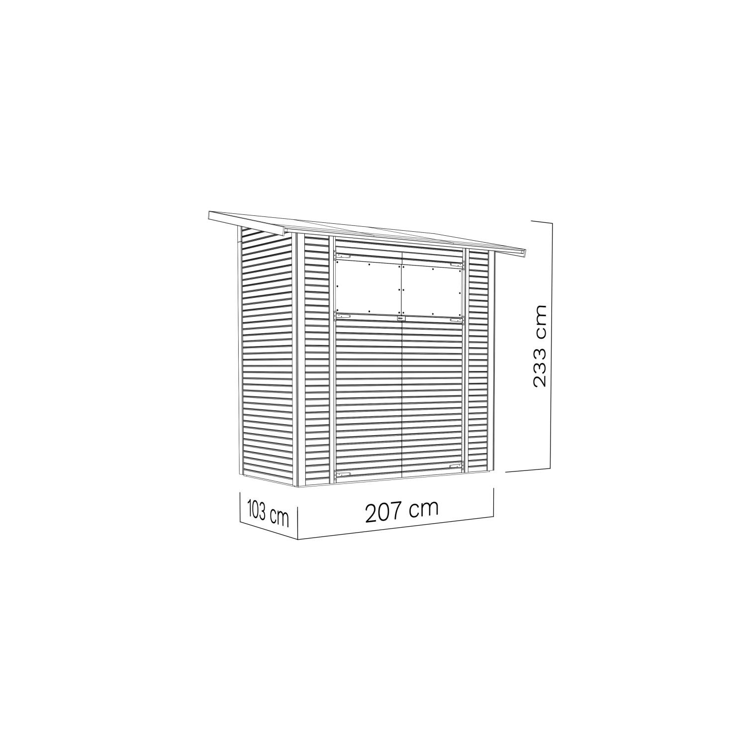 Bertilo Gerätehaus Pent Modern 1, Natur, 208x103 cm, aus FSC®-zertifiziertem Holz.