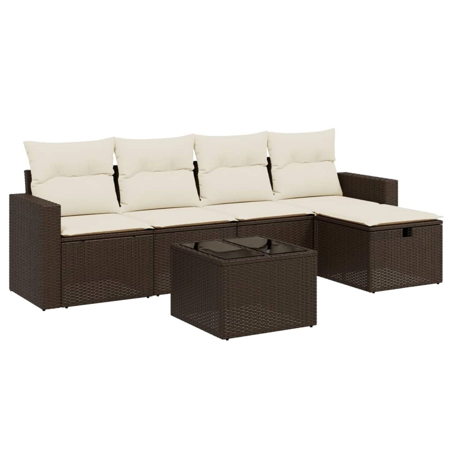 vidaXL 6-Tlg Garten-Sofagarnitur mit Kissen Braun Poly Rattan 3263479 günstig online kaufen