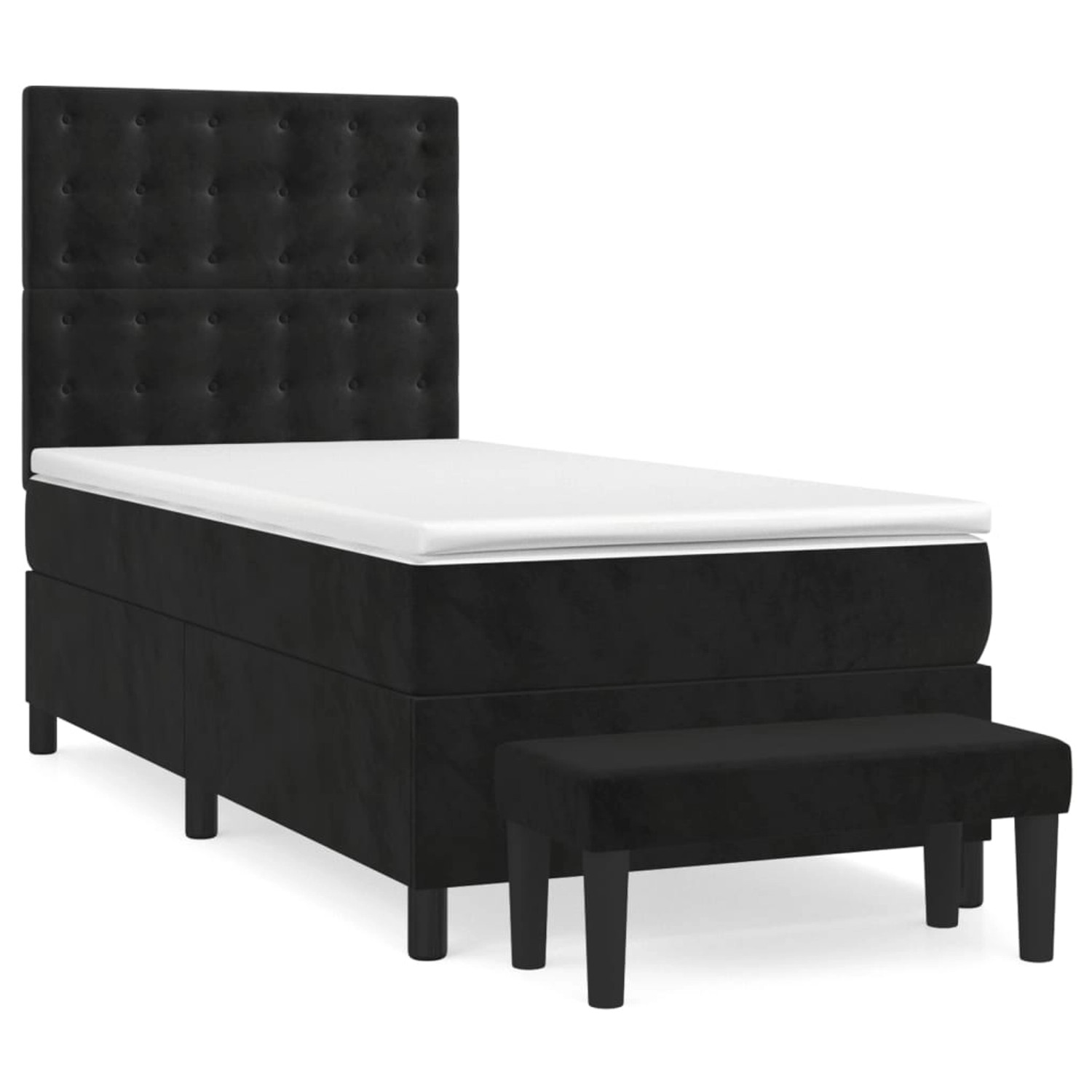 vidaXL Boxspringbett mit Matratze Schwarz 80x200 cm Samt 3138051 günstig online kaufen