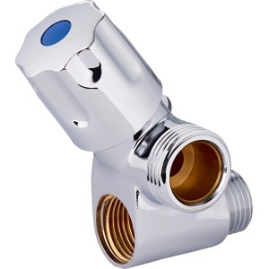 Waschgeräte-Ventil mit Schlauchverschraubung für Kochendwassergerät, verchromt.