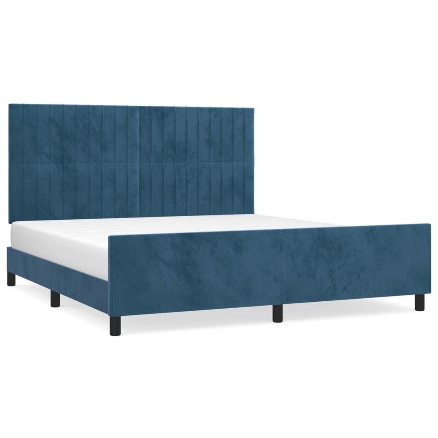vidaXL Bettgestell mit Kopfteil Dunkelblau 180x200 cm Samt 3125895 günstig online kaufen