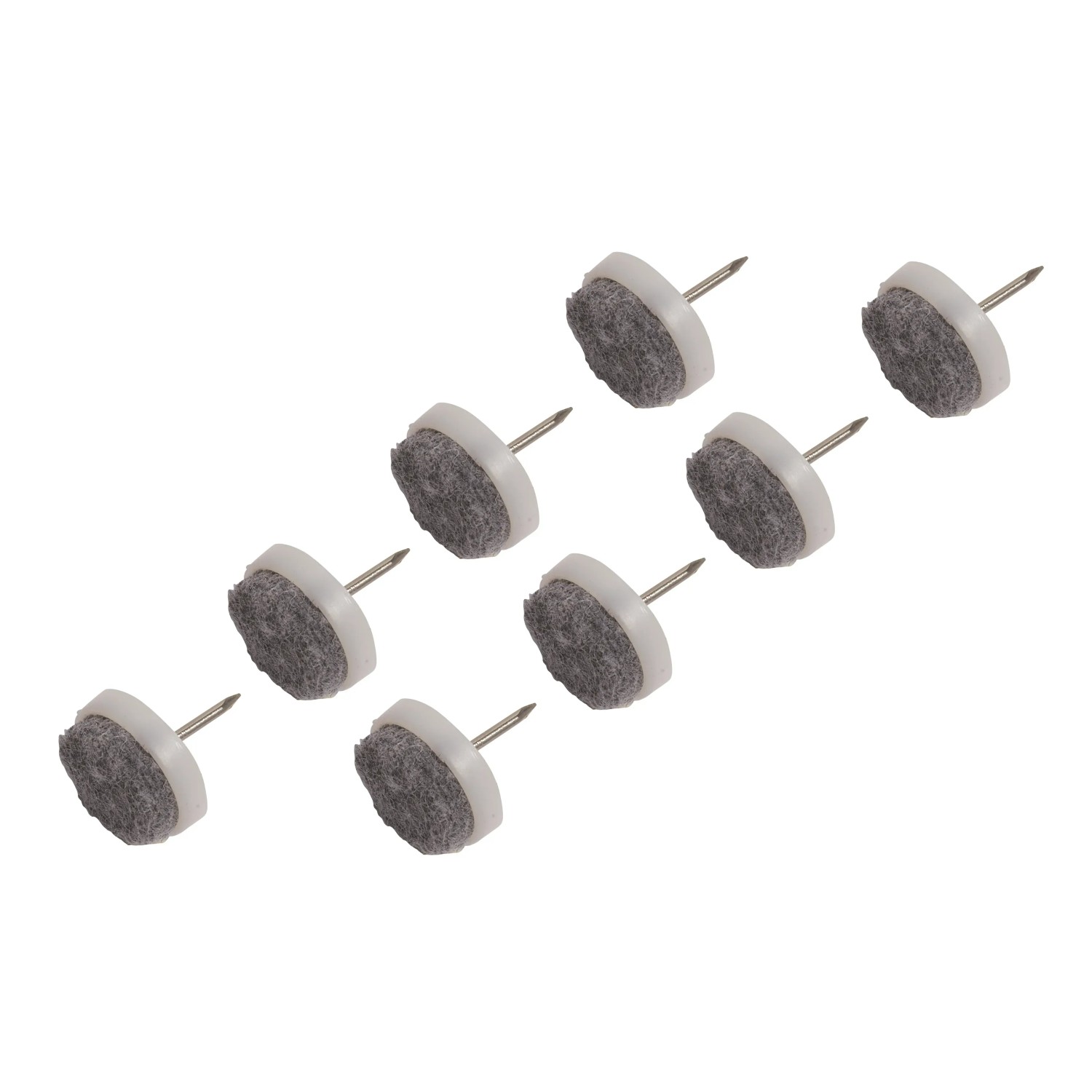 8 Filzgleiter mit Stift, Ø 20 mm, für Möbel und Oberflächenschutz.
