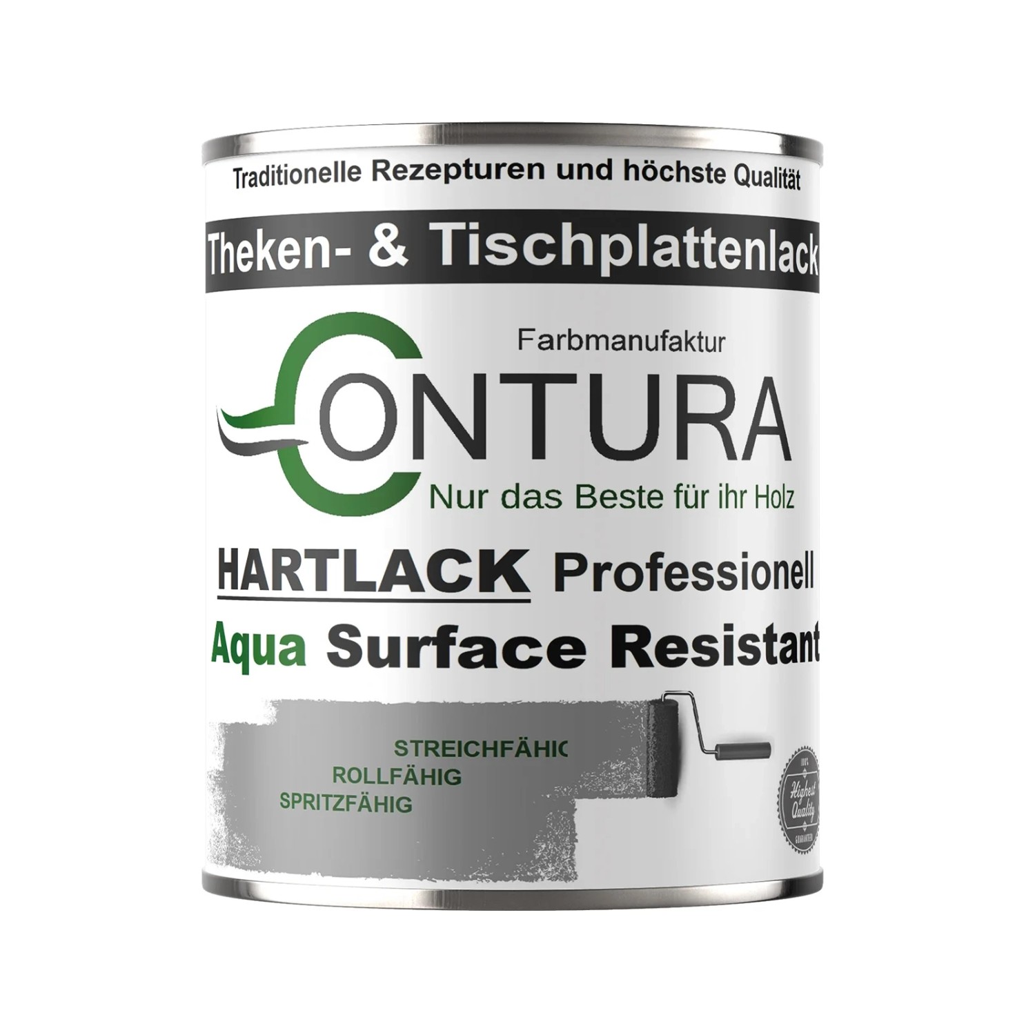Contura Tischplattenlack Hartlack Treppenlack Lack & Universallack Grundierung Seidenmatt 750ml