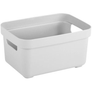 Weiße Sunware Aufbewahrungsbox Sigma Home 2,5 l aus Recyclingmaterial mit Griffen.